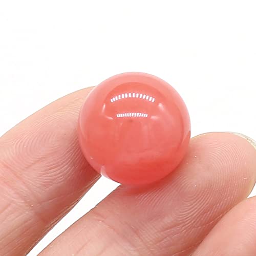 LIJUCAI 16 mm runder natürlicher Kristallquarz-Transferball polierte Edelsteinperlen Energieexemplar DIY Schmuck Wohnkultur Handwerk, Wassermelone roter Stein, 1 Stück (16 x 16 mm) von lightclub