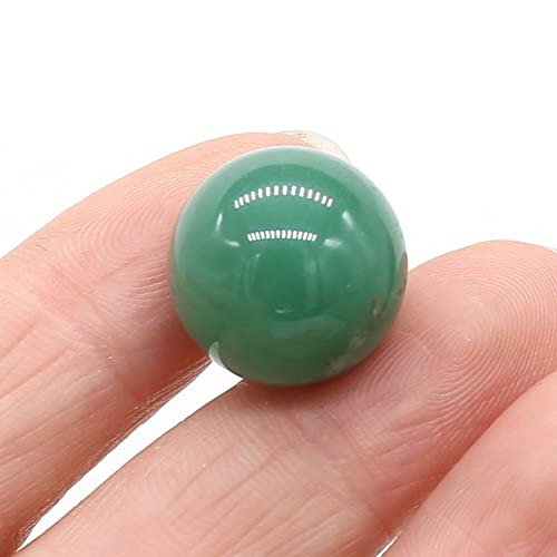 LIJUCAI 16 mm runder natürlicher Kristallquarz-Transferball polierte Edelsteinperlen Energieexemplar DIY Schmuck Wohnkultur Handwerk, grüner Aventurin, 1 Stück (16 x 16 mm) von LIJUCAI