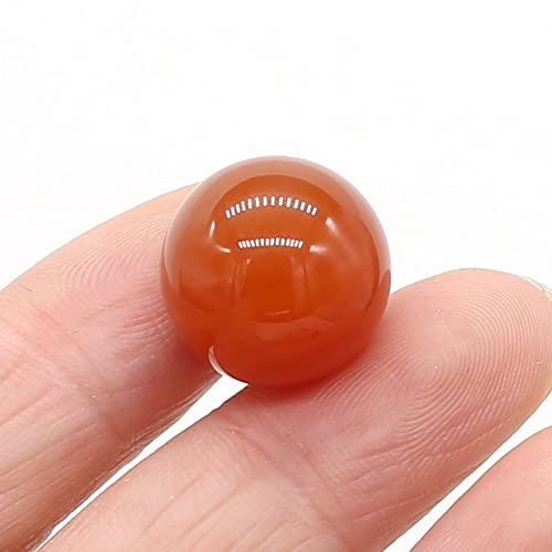 LIJUCAI 16 mm runder natürlicher Kristallquarz-Transferball polierte Edelsteinperlen Energieexemplar DIY Schmuck Wohnkultur Handwerk, roter Achat, 1 Stück (16 x 16 mm) von LIJUCAI