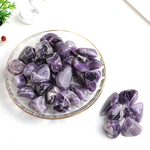 LIJUCAI 1PC Große Größe 10-30mm Natürlicher Kristall Citrin Amethyst Kies Quarz Mineralien Probe Stein Aquarium Wohnkultur Geschenke,Amrthyst,100g von LIJUCAI