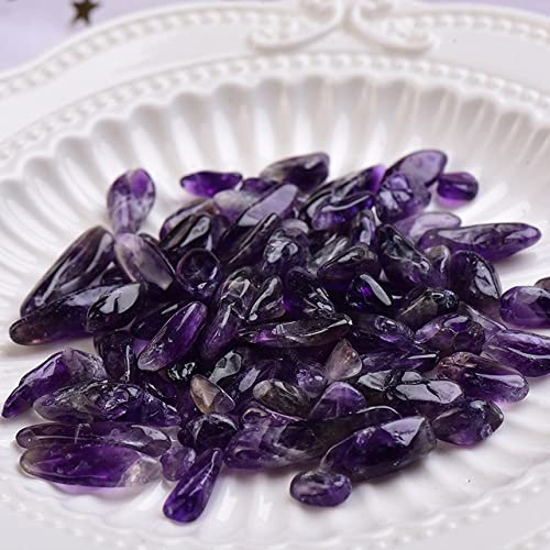 LIJUCAI 50/100 g natürlicher Kristall-Amethyst-Achat, unregelmäßiges Mineral, Heilstein, Kies, geeignet für Aquarien-Heimdekoration, 100 g von lightclub