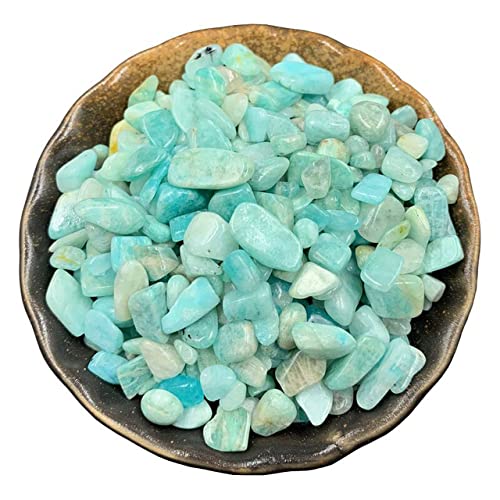 LIJUCAI 50/100 g natürlicher Kristall-Amethyst-Achat, unregelmäßiges Mineral, Heilstein, Kies, geeignet für Aquarium-Wohnkultur, Amazonit, 50 g von lightclub