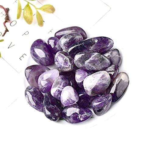 LIJUCAI 50 g/100 g große Größe 10–30 mm natürlicher Kristallquarz Amethyst Kies Probe roter Achat Lazuli Stein für Aquarium, Amethyst, 50 g von LIJUCAI