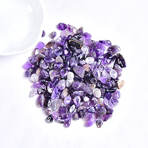 LIJUCAI Natürlicher Kristall-Rosenquarz-Erz-Mineral-Exemplar-Stein Natürlicher bunter Quarz für Aquarium-Stein-Heimdekoration DIY, Amethyst, 100 g von lightclub