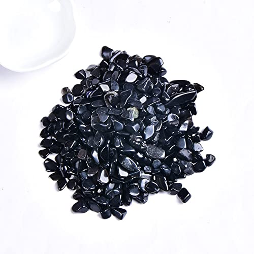 LIJUCAI Natürlicher Kristall-Rosenquarz-Erz-Mineral-Exemplar-Stein Natürlicher bunter Quarz für Aquarium-Stein-Heimdekoration DIY,Obsidian,100g von LIJUCAI