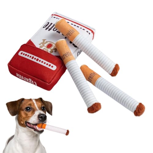 LILELIG Hundespielzeug Zigarette,Zigaretten Hundespielzeug,Interaktives Dog Cigarette Toy,Hunde Zigaretten mit Einer Box,Quietschendes Hundespielzeug,für Welpen,Kleine Hunde und Mittelgroße Hunde von LILELIG