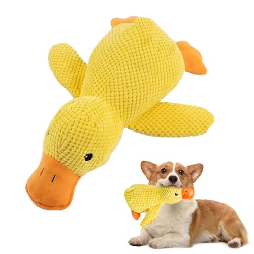 Pfotenstern Anti Stress Ente, Gelb Anti Stress Ente für Hunde, Süße Hunde Anti Stress Ente, Süße Spielzeugente für Hunde, Plüsch-Kauspielzeug Klingendes Plüsch-Hundespielzeug Für Kleine (Gelb, M) von LILELIG