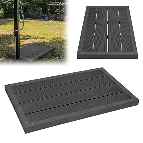 LILIIN 105 x 63 x 5,5 cm WPC Bodenelement Bodenplatte für Solardusche Gartendusche, Holzoptik Duscheboden Anti Rutsch Bodenplatten, Anthrazit von LILIIN