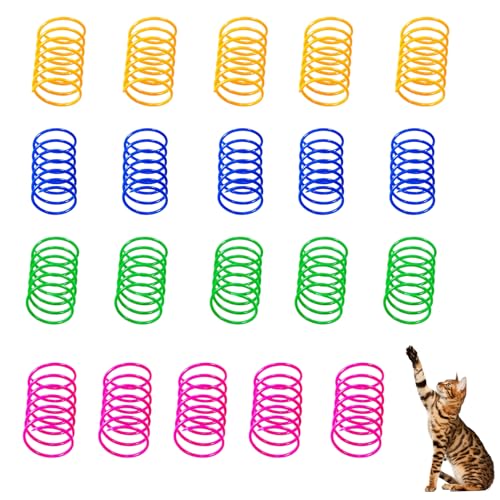 20Stück katzenspielzeug spirale,cat Toys,Neuheit Spring spirale Spielzeug,katzenspielzeig spiralen,Bunte Faltbare Kunststoff Spielzeug Katzen pet,buntes Cats Toy piralfedern,für Haustiere zum Spielen von LILIKAI