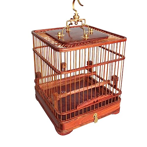 Vogelflugkäfig Lebensraumkäfig Holz Doppelschichtige lebende untere Schublade Kleiner Hanf-Vogelvogelkäfig ist praktisch for die Reinigung von Vogelkot Käfig für Nymphensittiche (Color : B, Size : S von LIMKOO