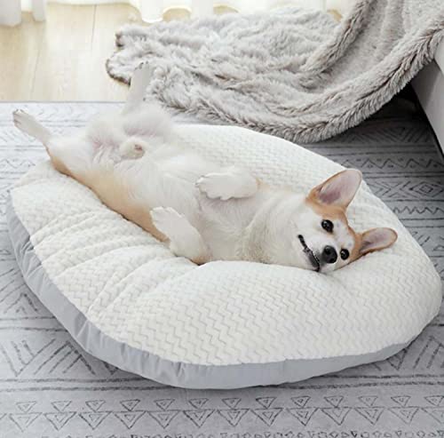 LINGHAN Oval Kissen für Hundebett Bequem Waschbar, Dickes Kissen Kissen Hund Katze Haustierbett mit Abnehmbarem Weichem Fleece-Bezug für Kleine Mittlere Große Hunde und Katzen von LINGHAN