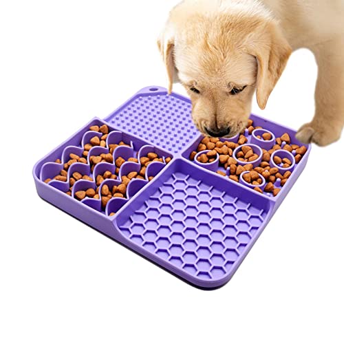 Hunde-Erdnussbutter-Leckpad - Pet IQ Leckerli-Leckmatte für Hunde,8''x8''x0.9'' Leckkissen mit Saugnäpfen zur Linderung von Langeweile bei Hunden, Spielzeug zur Bereicherung von Hundepuzzles Lingjiong von LINGJIONG