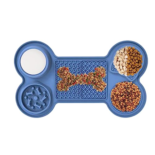 Hundeleckmatte Leckerli - Welpen-Slow-Feeder-Matte | Futterunterlage für Haustiere, Sechs-in-1-Trennwand-Design, 5 große Saugnapf-Designs, gesunde Essgewohnheiten für Hunde, Kätzchen, Katzen Lingjiong von LINGJIONG