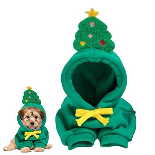 LINGJIONG 10 Pcs Weihnachtshaustier-GrünHoodie - Weihnachtsfeiertags-Haustier-HundekatzeHoodie | Weihnachtsbaum-Haustier-Hund-Katze-Winter-kaltes Wetter von LINGJIONG