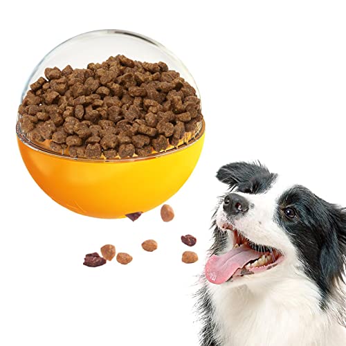 LINGJIONG Futterballspielzeug für Hunde - Puppy Funny Sound Futterspender Ball mit transparenter Getreidespeicherabdeckung,Sicheres Material, auslaufendes Futter, Haustier-Hundespielzeug von LINGJIONG