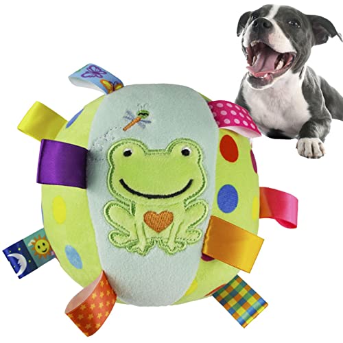 LINGJIONG Gefüllte Hundespielzeuge - Hundespielzeug Bälle mit Riemen | Lustiges interaktives Spielhunde-Quietschspielzeug mit Glocke für den Innen- und Außenbereich, Hundepuzzle-Spielzeug für kleine von LINGJIONG