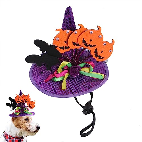 LINGJIONG Halloween-Haustiermütze | Hunde-Bandana-Kostü für Halloween-Party - Anziehmütze mit Fledermaus-Kürbis-Muster für Hunde und Katzen, Halloween-Haustierkostü für Hundeliebhaber von LINGJIONG