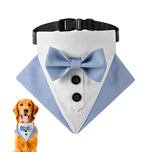 LINGJIONG Hund Halsband,Haustier-Hochzeitsbandana verstellbar - Bandana-Halsband für Hochzeiten, Hundehalsband mit Fliege für kleine, mittelgroße Hundekostü e von LINGJIONG