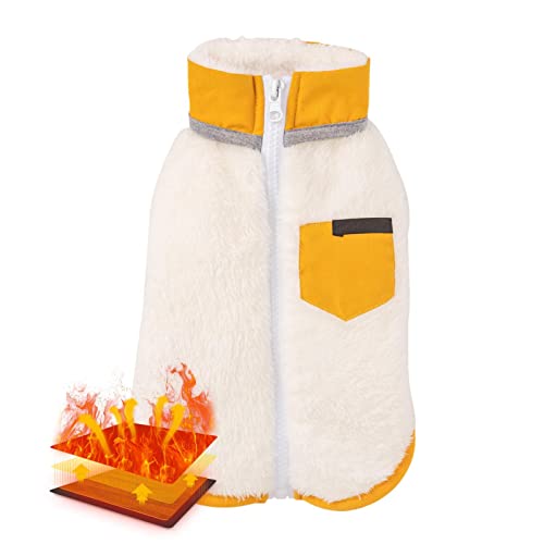 LINGJIONG Hundemantel - Extra Warmer Hundemantel,Hundejacke, Hundekleidung Haustier Hund Kaltwettermäntel Gemütliche Schneejacke Weste für kleine mittelgroße Hunde von LINGJIONG