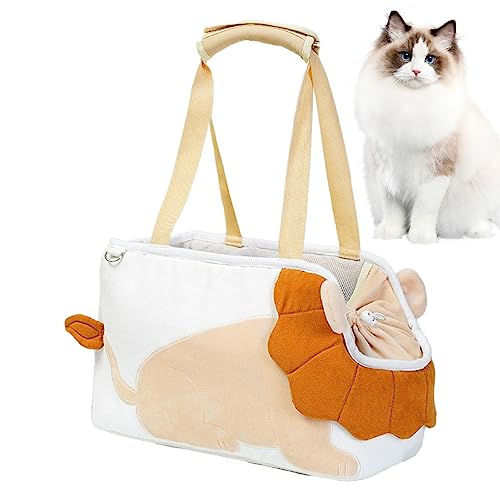 LINGJIONG Katzen-Reisetasche - Tragetasche für Haustiere mit verstellbarem Schultergurt | Haustier-Geldbörsen-Tragetasche für kleine Katzen und Hunde, für Ausgehen, Reisen von LINGJIONG