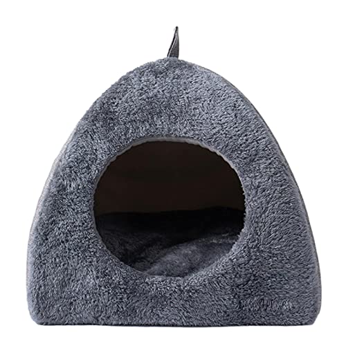 LINGJIONG Katzenbett Für Indoor-Katzen, Große Dicke Katzenhöhle, Gepolstertes, Warmes Katzenhöhlenbett, Faltbares Katzenzelt Mit Waschbarer, Flauschiger Unterlage Für Hunde, Katzen, Kaninchen, Enten von LINGJIONG