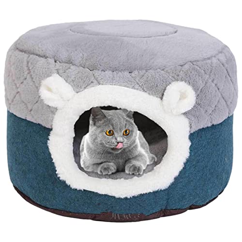 LINGJIONG Katzenbett Höhle | Tragbare kleine Katzenbetten aus Polyester für Hauskatzen | 2-in-1-Haustierbedarf, Katzenbetten und -möbel, tiefer Schlaf, bequem für Haustiere, Katzen, Welpen von LINGJIONG