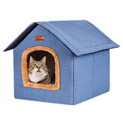 LINGJIONG Katzenbetten für drinnen | Outdoor-Katzenbett mit abnehmbarem Design - Sicheres Haustierhaus und Haustierunterstand für Ihre Katzen oder kleinen Hunde, damit sie warm und trocken bleiben von LINGJIONG