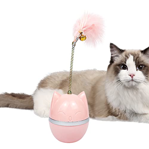 LINGJIONG Katzenspielzeug Becher - Interessanter Katzenschaukelball - Pet Swing Toy Cat Interaktives Spielzeug 360-Grad-Drehung Reduziert Langeweile Cat Teaser Tumbler Pet Treat Ball Cat Toys von LINGJIONG