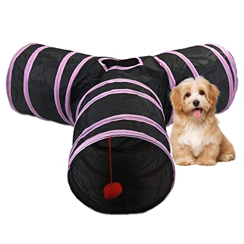 LINGJIONG Katzentunnelspiel, 3-Wege-Katzentunnel Katzenspielzeug, Schön Collapsible Pet Play Tunnel Interactive Tube Für Katze, Welpe, Kitty, Kätzchen, Kaninchen, Indoor Und Outdoor von LINGJIONG