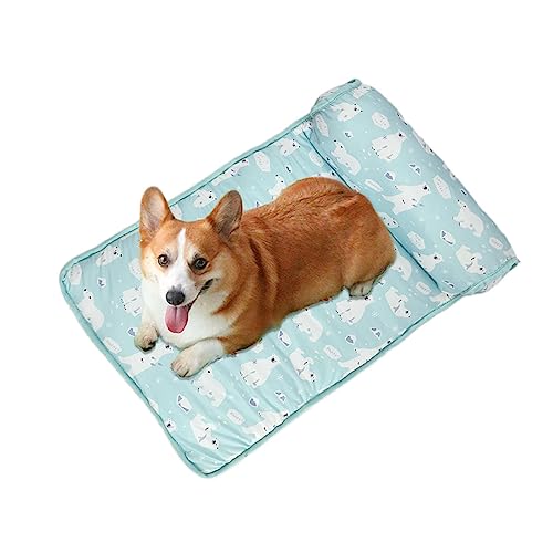 LINGJIONG Kühlmatte Für Hunde, Eisseiden-Kühlkissen Für Haustiere Für Den Sommer, Waschbare Haustier-Kühlmatte, Verdickte Selbstkühlende Matte, 24 X 16 Zoll von LINGJIONG