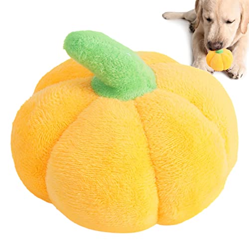 LINGJIONG Kürbis quietschendes Hundespielzeug,Unzerstörbarer Hund Plüsch Kürbis Hund quietschendes Spielzeug - Halloween-Hundekürbis-Plüschtiere, quietschendes Hundespielzeug Hundekauspielzeug von LINGJIONG