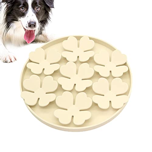 LINGJIONG Leckmatte für Hunde - Erdnussbutter Slow Feeder Bowl - Erhöhter Blumen-Design-Puzzle-Futterspender für Wasserjoghurt, Nass- oder Trockenfutter, Linderung von Langeweile an Wand oder Boden von LINGJIONG