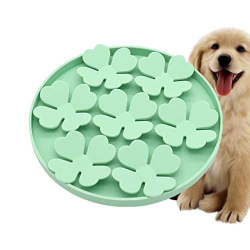 LINGJIONG Leckmatte für Hunde - Puzzle-Schüssel & Erdnussbutter-Leckpad mit starkem Saugnapf,Erhöhter Blumen-Slow-Futterspender zur Linderung von Langeweile und Pflege bei Haustieren von LINGJIONG