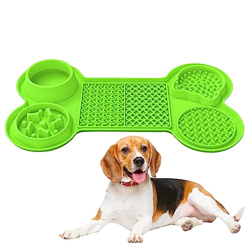 LINGJIONG Leckpads für Hunde, Leckmatten für Welpen, Futterunterlage für Haustiere, Verschiedene Texturdesigns für gesunde Essgewohnheiten, 6-in-1-Trennwanddesign, geeignet für andere Haustiere von LINGJIONG