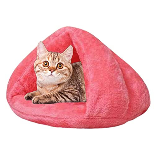 LINGJIONG Überdachtes Katzenbett,Warmes Katzenbett für den Winter | Katzenzelt Selbstwärmendes Schlafbett Winterhaustiere Welpen Indoor Pet Triangle Nest Für Hunde Katzen Haustiere von LINGJIONG