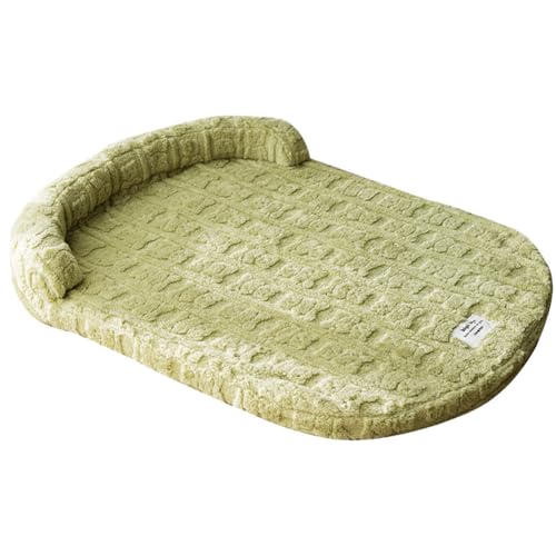 LINGXIYA Anti-Angst Plüsch Hundekorb, Orthopädisches Hundebett, rutschfest Hundebetten, Waschbar Hundekissen mit Abnehmbarer Bezug für Hunde und Katzen Jeden Alters (Grün,55 * 40cm) von LINGXIYA