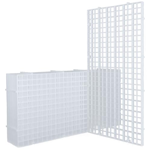 LINLAN 8 Stück 15X30CM Aquariumgitter aus Kunststoff, Aquarium Trennwand, Aquariumteiler für Isolation, DIY-Filtration und Aquascaping (Weiß-ohne Zubehör) von LINLAN