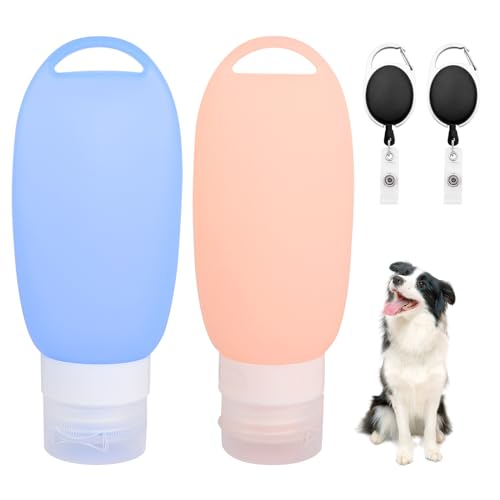 2 Stück 90ml Futtertube zum Befüllen Hund Nassfutter Silikon Reiseflaschen mit Teleskopschnalle, Befüllbare Tuben für Hunde Wiederverwendbar Futtertube Hund Futterröhre Hund Tube für Haustier von LINYIJOY