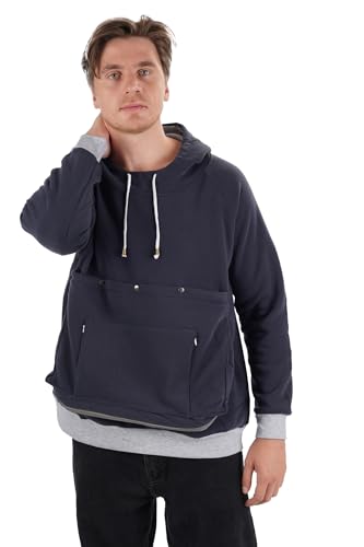 LINYUCHEN Kapuzenpullover für Katzen und Hunde, Welpen, Kätzchen, große Haustiertasche, Pullover, Top, Unisex, Känguru-Kapuzenpullover, Marineblau, Small von LINYUCHEN