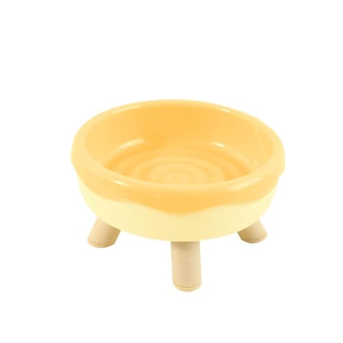 Pet Bowl Donut Bowl Katze/Hund Essen Trinken Wasser Einzelnapf,Gelb von LINYUMEILL