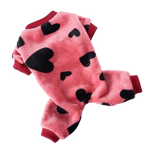 LIOOBO Haustier-Pyjama Hund Wintermantel Hunde Plüsch-Overall Für Haustiere Welpe Flauschiger Hoodie Weicher Pyjama Dackel Hund Haustier Warmer Mantel Haustierbedarf Polyester Rosa von LIOOBO