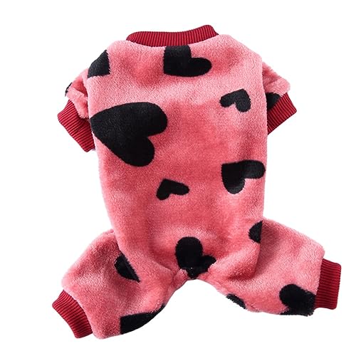 LIOOBO Haustier-Pyjama Hunde-Outfit Haustier-Hoodie-Kleidung Warme Haustierkleidung Kühlweste Für Hunde Hundebett Hunde-Cosplay Bekleidungszubehör Für Hunde Hundekleidung Rosa Polyester von LIOOBO