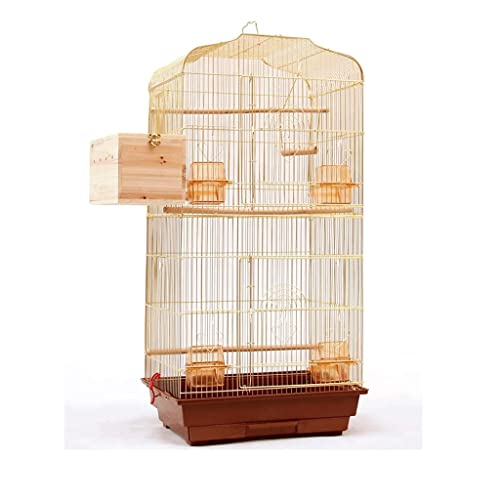 Vogelkäfige, großer Zuchtvogelkäfig, Schmiedeeisen-Vogelkäfig mit Futterboxen, kreative goldene Vogelkäfige, Haustierhaus für Zuhause von LIOONS