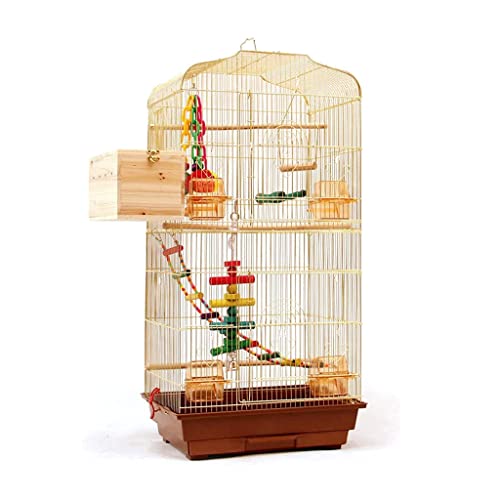 Vogelkäfige, großer Zuchtvogelkäfig, Schmiedeeisen-Vogelkäfig mit Futterboxen, kreative goldene Vogelkäfige, Haustierhaus für Zuhause von LIOONS