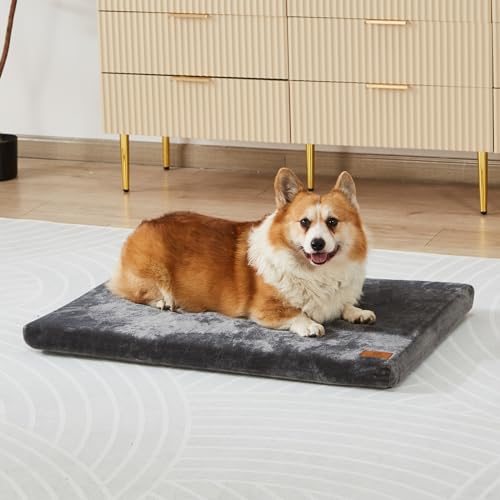 LIORCE Memory Foam Hundekäfig Pad – Medium Hundebett Matte für Box mit abnehmbarem, waschbarem Bezug und wasserdichtem Futter – Orthopädische Haustierbettmatte für mittelgroße Hunde – entworfen für von LIORCE