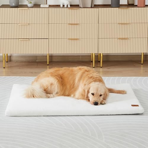 LIORCE Memory Foam Hundekäfig Pad – XXL Hundebett Matte mit abnehmbarem, waschbarem Bezug und wasserdichtem Futter – Bequemes orthopädisches Haustierbett für extra große Hunde – entworfen für 121,9 cm von LIORCE