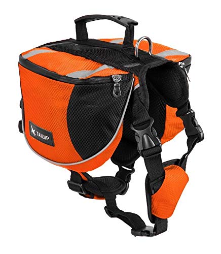 LITOSM Hunderucksack,Haustierrucksack Polyester-Haustierhund-Satteltaschen Pack-Hound-Reise-Camping Wandern Rucksack Satteltasche für kleine mittelgroße Hunde verstellbar von LITOSM