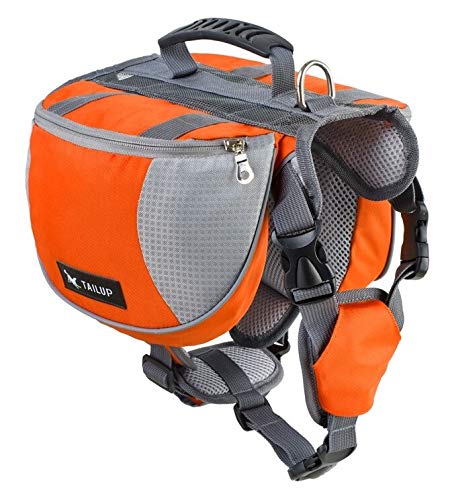 LITOSM Hunderucksack,Haustierrucksack Polyester-Haustierhund-Satteltaschen Pack-Hound-Reise-Camping Wandern Rucksack Satteltasche für kleine mittelgroße Hunde verstellbar von LITOSM