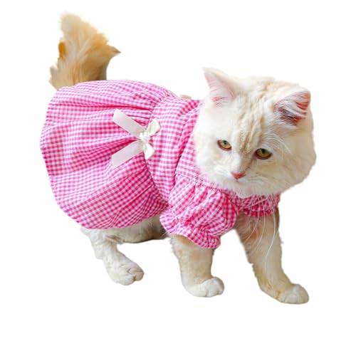 Katzenkleider für Katzen, kariertes Kleid für Hunde, Welpen, Hundekleider für kleine Hunde, Mädchen, Haustierkleider, Hunderock, Welpenrock von LIUANDS