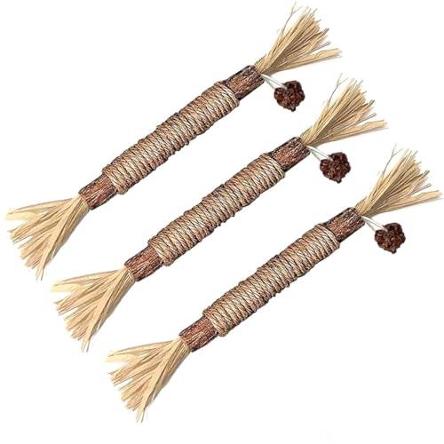 LIUANDS Natürliche Katzenminze Katzenspielzeug Katze Beruhigend Matatabi Stick Katze Kauen Teaser Stick Spielzeug Interaktive Katzen Leckereien Katze Zahnpflege von LIUANDS